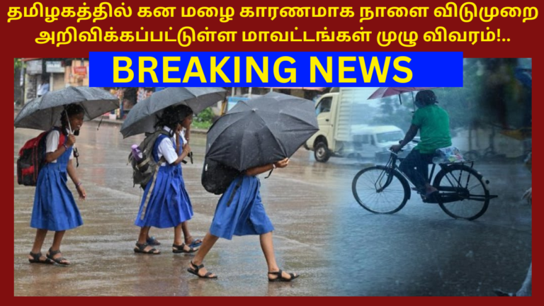 Tamilnadu School Holiday july 15 For Rain